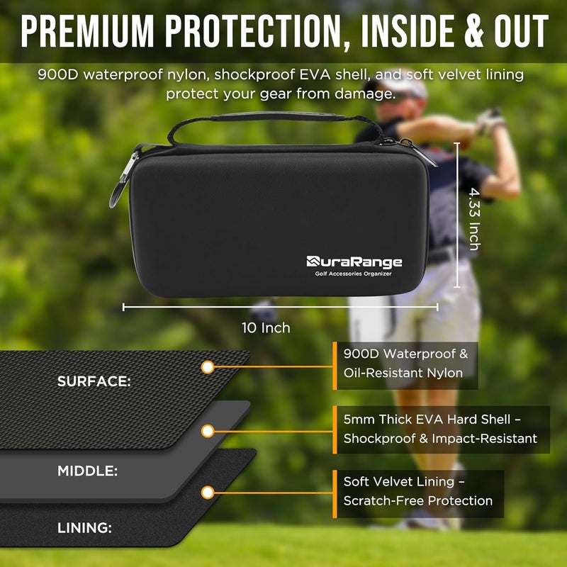 DURARANGE Golf Glove Holder Case with Glove Shaper - Portable Golf Accessories Organizer for Men & Women - Waterproof 900D Nylon, Large Capacity for Balls, Tees, Markers - Ideal Gift - Image 2